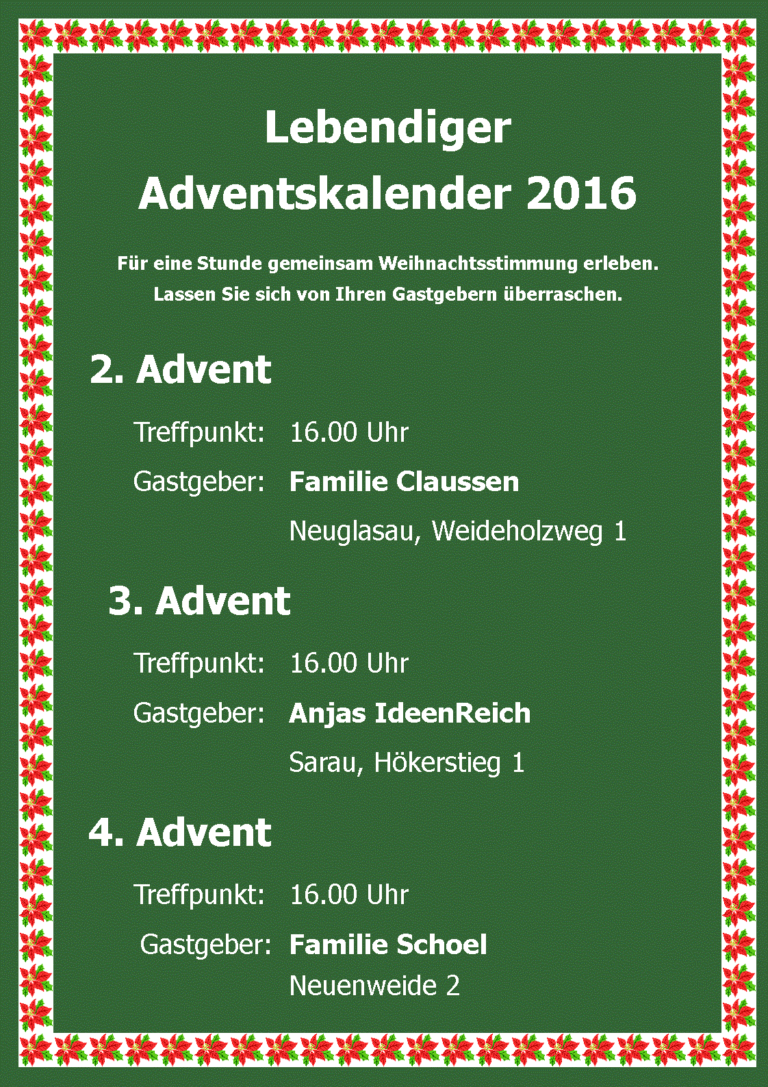 Plakat lebendiger Adventskalender2016