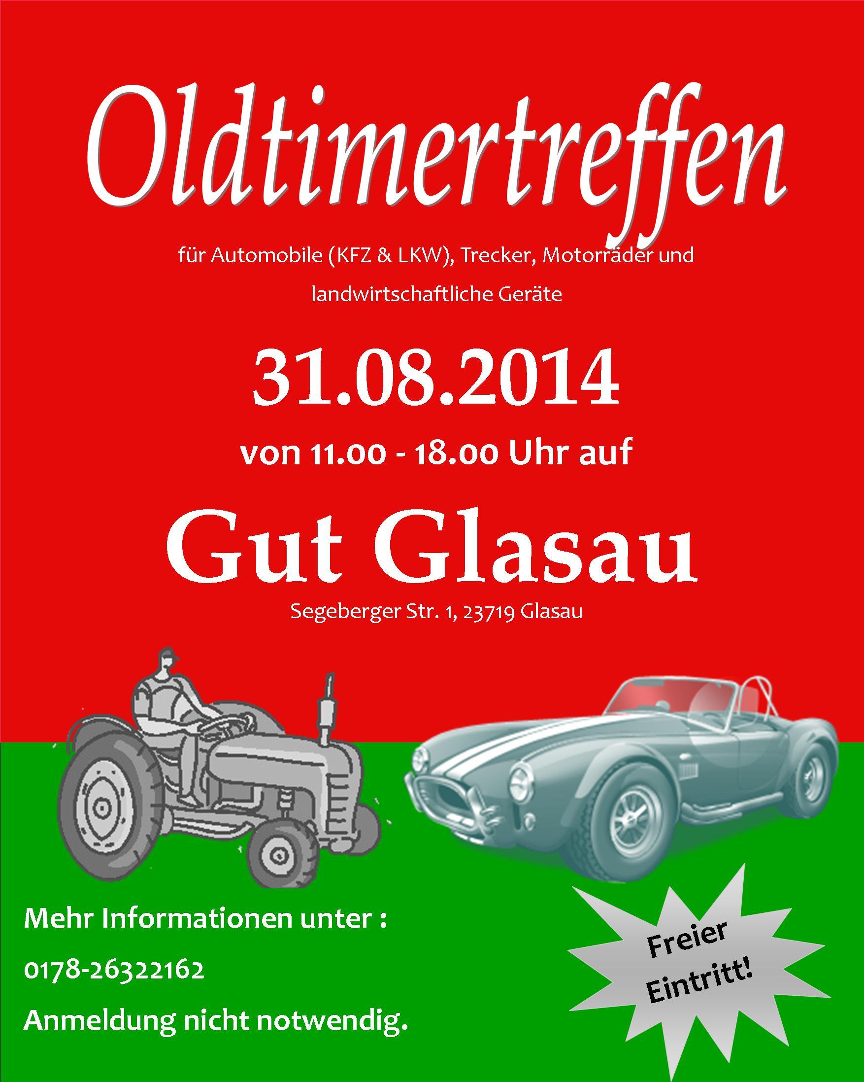 Plakat. mit Trecker und Auto ohne Werbung